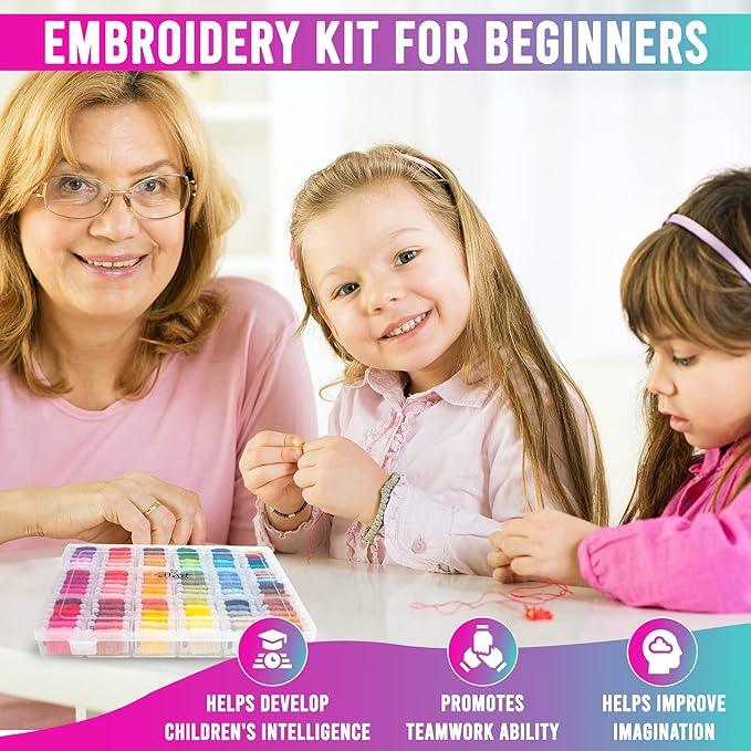 The Original 108-Color Embroidery Floss Kit – 99 Cotton & 9 Metallic Threads with DMC Color Coding – Perfect for Cross Stitch, Friendship Bracelets, String Crafts, and Embroidery Thread Organizer Box
