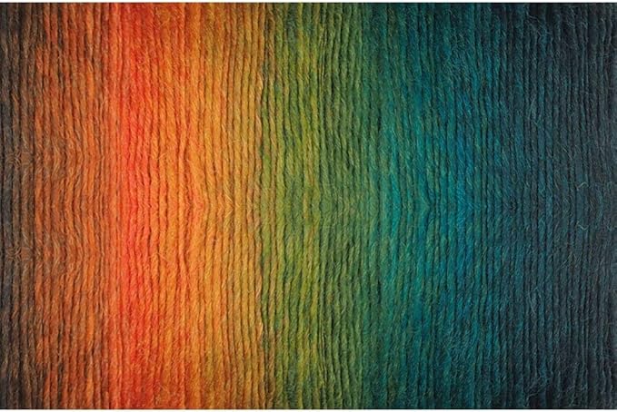 NICEEC 3 Skeins 100% Wool Rainbow Yarn Soft Gradient, Self-Striping, Colorful Single Ply Yarn for Crochet & Knitting - 10#