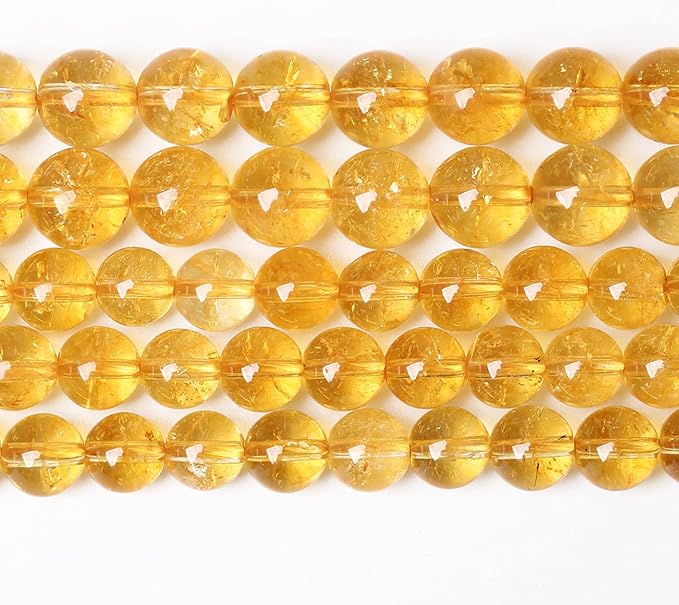 4mm 90Pcs Natural Citrine Beads for Jewelry Making Gemstone Round Loose Beads DIY Bracelet Necklace (Citrine, 4mm)