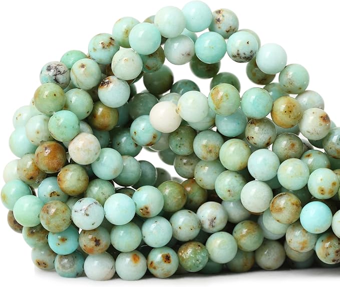 cheavian 45pcs 8mm natural mongolian turquoise stone round loose beads for jewelry making 1 strand 15"