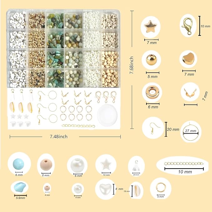 CJYSGXTY Jewelry Making Kit for Adults Women,Natural Stone Beads for Irregular Natural Stone with for DIY Craft Bracelet Necklace Earrings