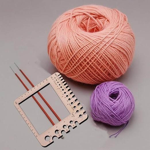 1 Pcs Wooden Knitting Crochet Gauge Ruler Needle Sizer Stitch Counter Spinner Yarn Measure Tool Square Craft Accessory