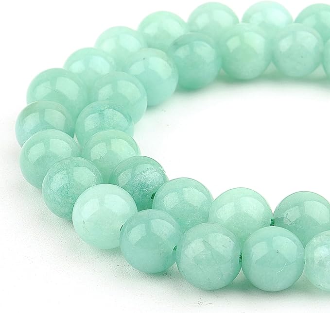 Natural Stone Beads for Jewelry Making - 6mm Gemstone Round Beads for Bracelets(58-62pcs, Burma Jade)