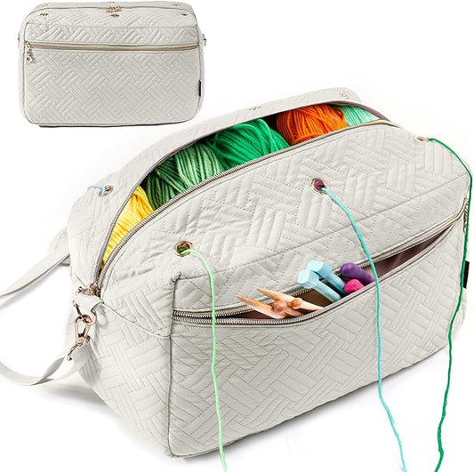 Crochet Bag Organizer - Knitting Bag - Yarn Storage Organizer - Yarn Bag for Crocheting - Yarn Holder for Crochet Accessories, Crocheting & Knitting Gifts