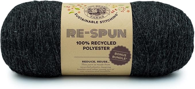 Lion Brand Yarn Respun Bonus Bundle Yarn for Knitting and Crocheting, 1 Pack, Raven