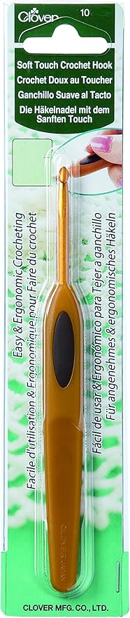 Clover Soft Touch Crochet Hook: 2.50mm, Brown