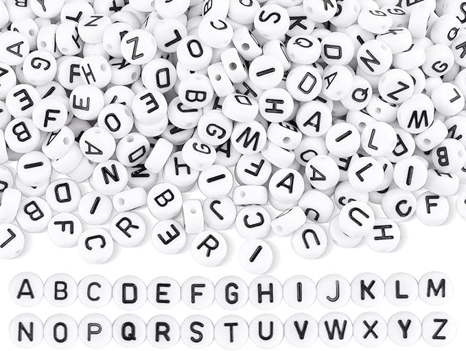 500pcs 26 Mixed Letter Beads Bulk, Letter Alphabet Beads for Friendship Bracelets, Jewelry Making Supplies,DIY Making Kit