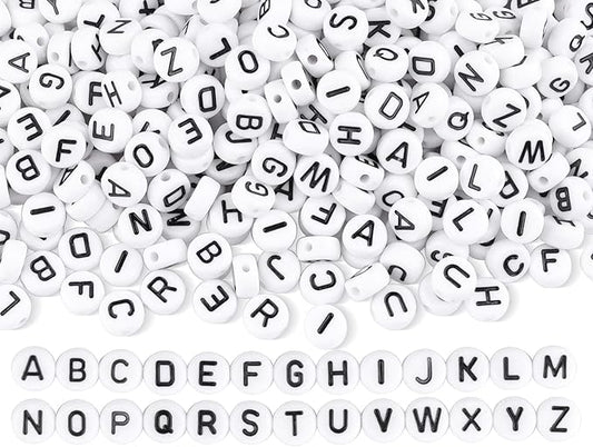 500pcs 26 Mixed Letter Beads Bulk, Letter Alphabet Beads for Friendship Bracelets, Jewelry Making Supplies,DIY Making Kit