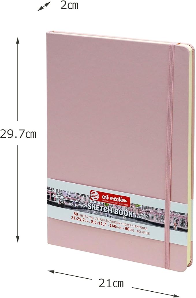 tarrence 441742 art creation sketchbook, drawing notebook, 8.3 x 11.8 inches (21 x 30 cm), pastel pink, t9314-013m