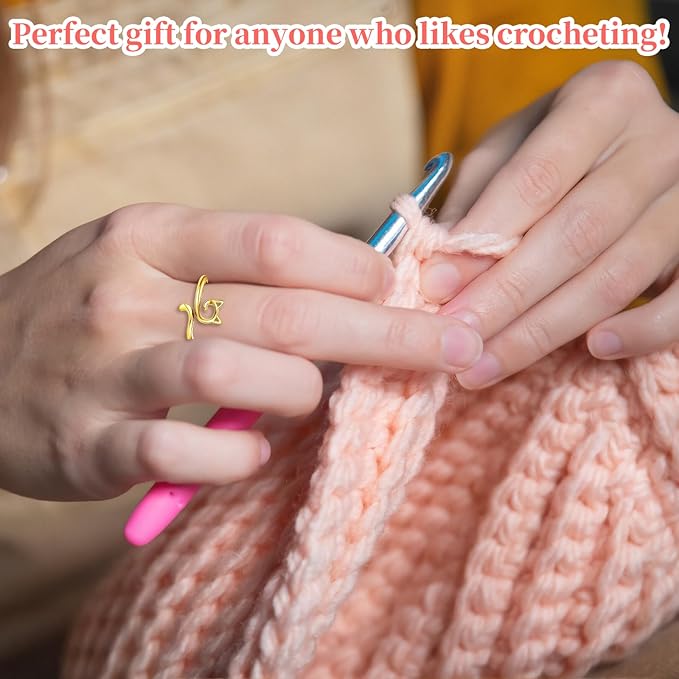 10PCS Adorable Crochet Rings Crocheting, Cat Crochet Rings, Adjustable Crochet Tension Ring for Finger Cats Knitting Crochet, Adjustable Yarn Guide Ring with Cats Ear Design for Crafters