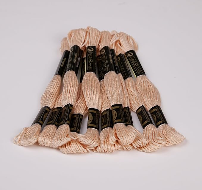 12 Skeins Embroidery Floss is Egyptian Long Fiber Cotton of 8.75yds Each Cotton Cross Stitch Threa for Hand Embroidery DIY Creation and Friendship Bracelet String. (12, Misty Rose)