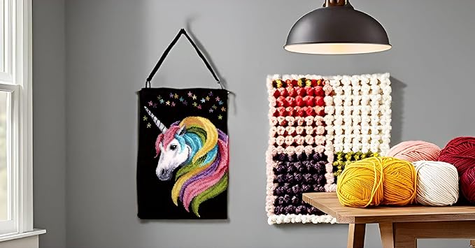 YOOTOM Latch Hook Kits for Adult Beginners, DIY Latch Hook Rug Hanging Embroidery Tapestry Crafts, Pre-Cut Yarns, Easy Pre-Pattern 20x15in