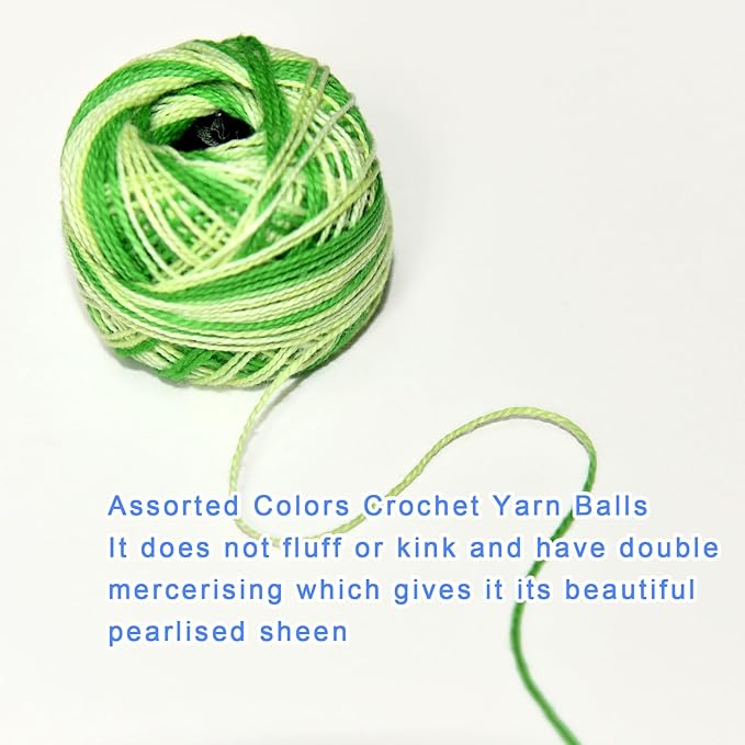 Crochet Thread 10 Balls Cardinal Size 8 for Crochet Hardanger Cross Stitch Needlepoint Hand Embroidery (Variegated Dark Colors Series)