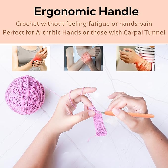 Small Size Crochet Hook Lace Crochet Needle, 1.75mm Crochet Hook, Ergonomic Crochet Hooks，Embroidery Thread Knitting Weaving Tool (1.75 mm)