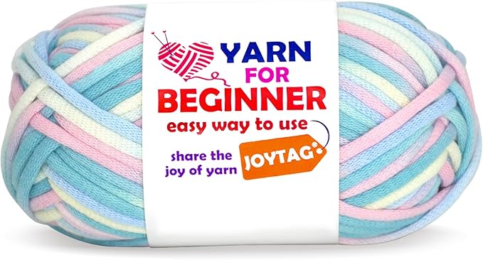 50g Rainbow Beginner Crochet Yarn for Crocheting and Knitting Multicolor Cotton Crochet Yarn for Beginners Easy Yarn for Beginners(Clouds Tone)
