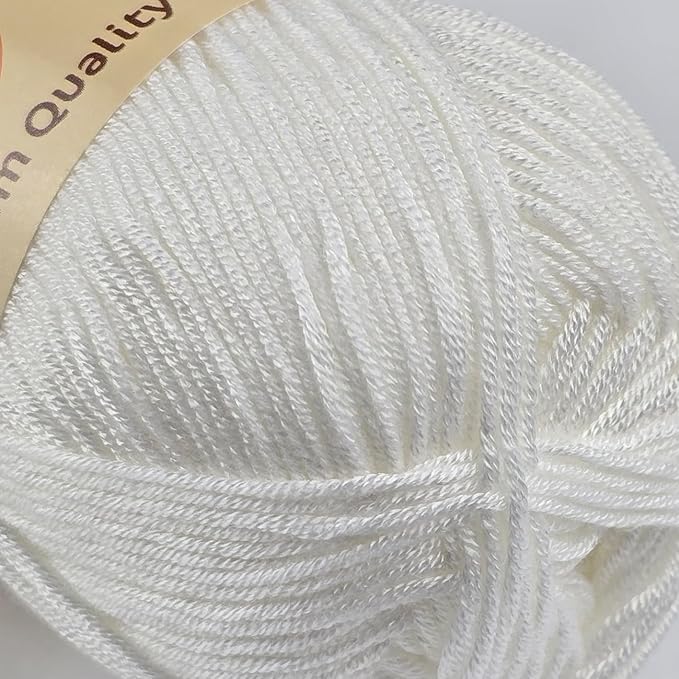 10-Pack of Yonkey Monkey 500 Grams Yarn - 70% Rayon derived from Bamboo, 30% Cotton - Imported - White 9013