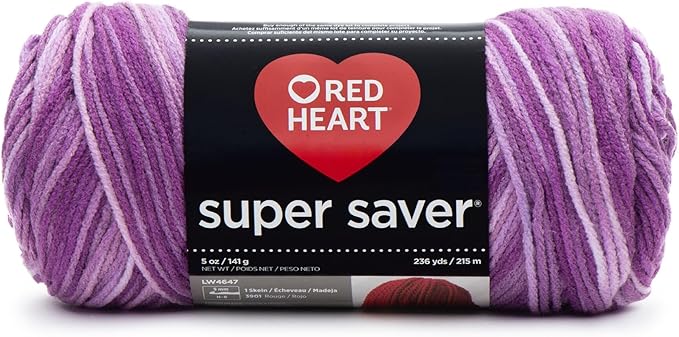 Red Heart Super Saver Economy Yarn, Purple Tones (E300.0546)