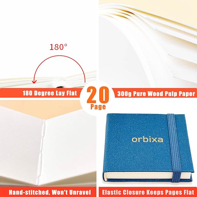 Orbixa Mini Watercolor Palette Paint Set–Travel Size,12 Color Paint with 8-Well black Walnut Palette,Mini Sketchbook travel watercolor set& pocket kit | Portable Watercolor Kit for Artists,Students&Beginners