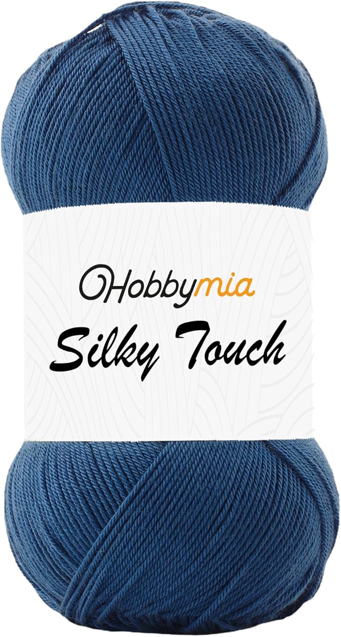 Silky Touch Acrylic Yarn - Soft Sport Weight Yarn for Crochet & Knitting - 100g / 383yds - 100% Microfiber Acrylic - Lightweight Fine Smooth Yarn(Blue - Air Force Blue, 1 Skein)