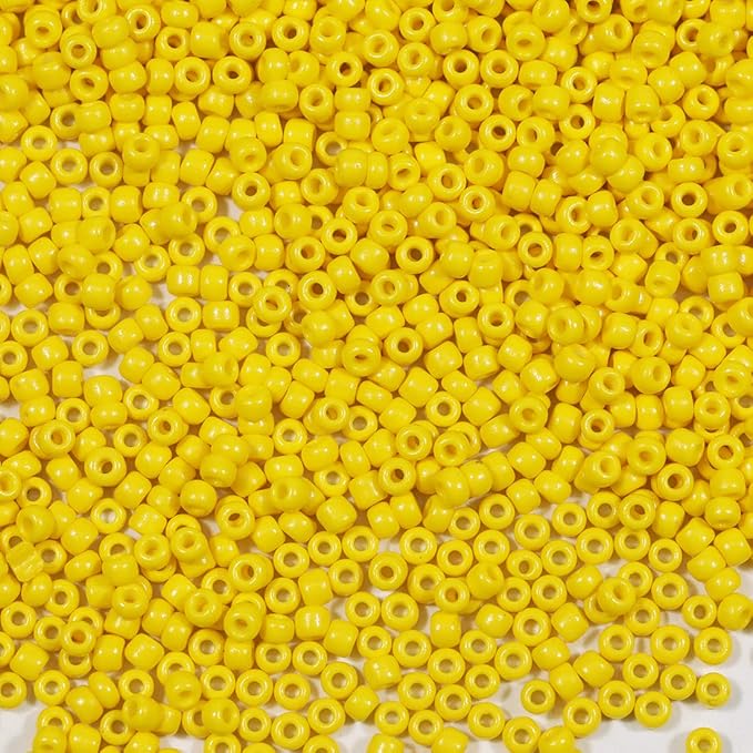 Bala&Fillic Size 3mm Seed Beads Yellow Color About 3600pcs /100grams in Bag 8/0 Glass Craft Seed Beads for Making Bracelet and Necklace (Banana Yellow)