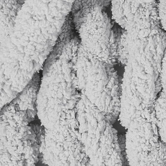 Chunky Yarn for Hand Knitting and Blankets – Super Soft Jumbo Chenille Yarn Pack for Crocheting, Bulky DIY Projects, 8 Skeins(Smoke Grey)