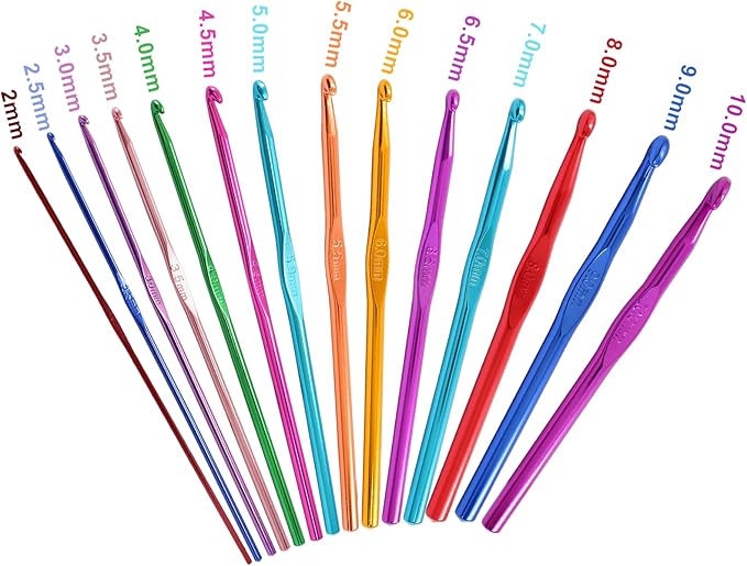 Auvotuis 6Pcs 4.5mm US Size 7 Aluminum Crochet Hook Knitting Needles for DIY Craft Yarn, Purple