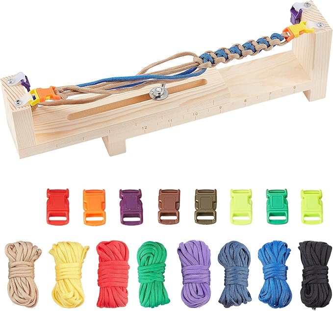 PH PandaHall Jig Bracelet Maker, Wristband Maker with 8 Parachute Cords and 8 Quick Release Buckles Adjustable Length Braiding Weaving Tool for Bracelets Jewelry Making