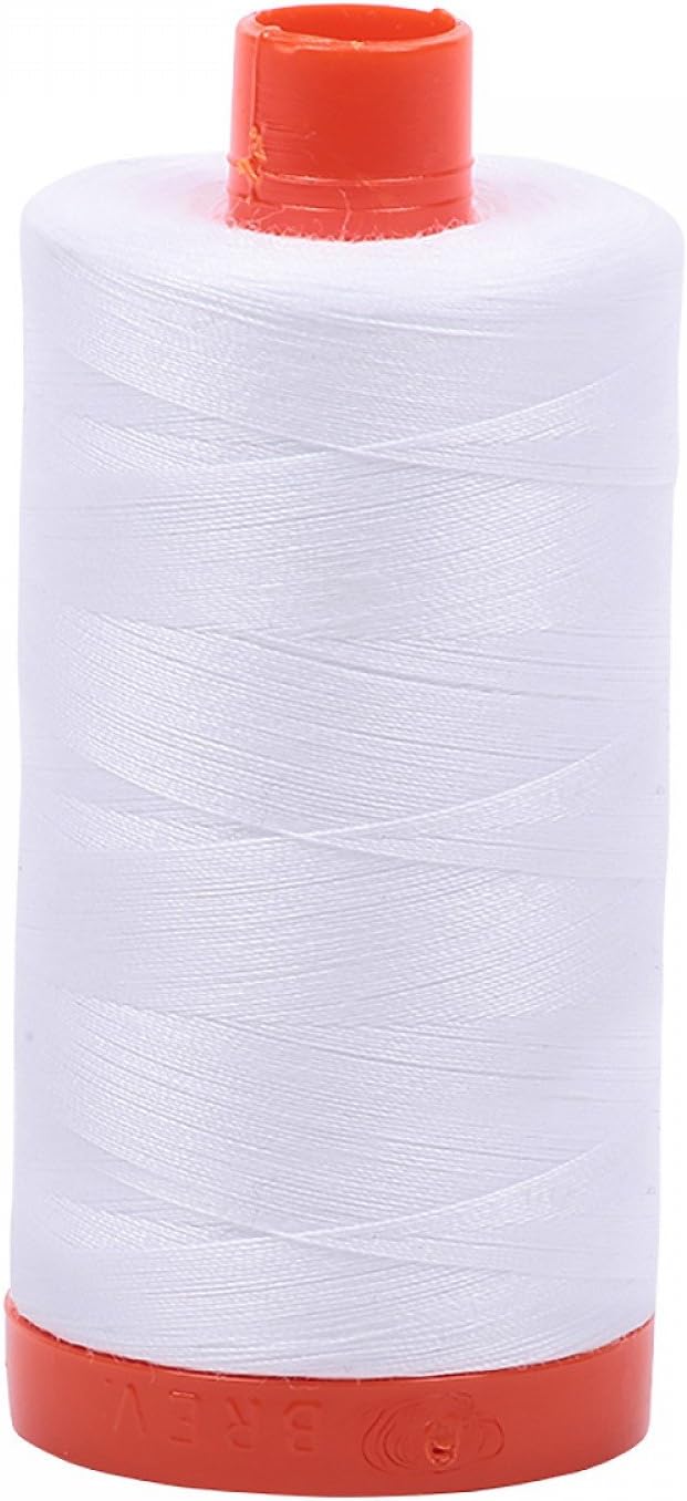 Aurifil Cotton Mako 50wt 1300m 2-Pack: White (2X 2024)