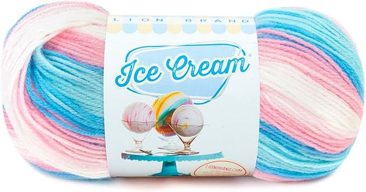 Lion Brand Yarn (1 Skein) Ice Cream Baby Yarn, Cake Batter