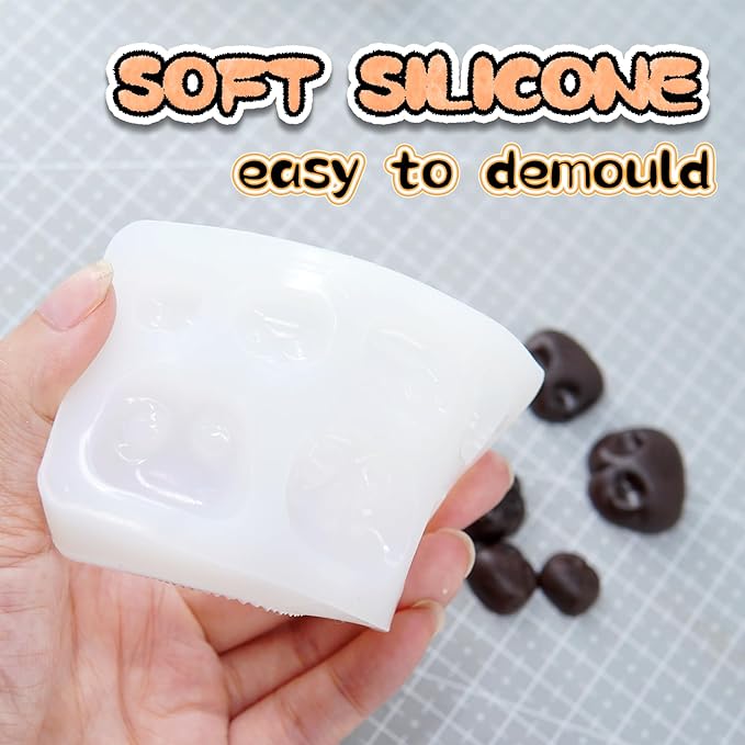 Nuvretk 7 Cute Silicone Molds for Needle Felting - Dog Nose Shapes for Stuffed Animals, DIY Crafts, and Accessories (Square)