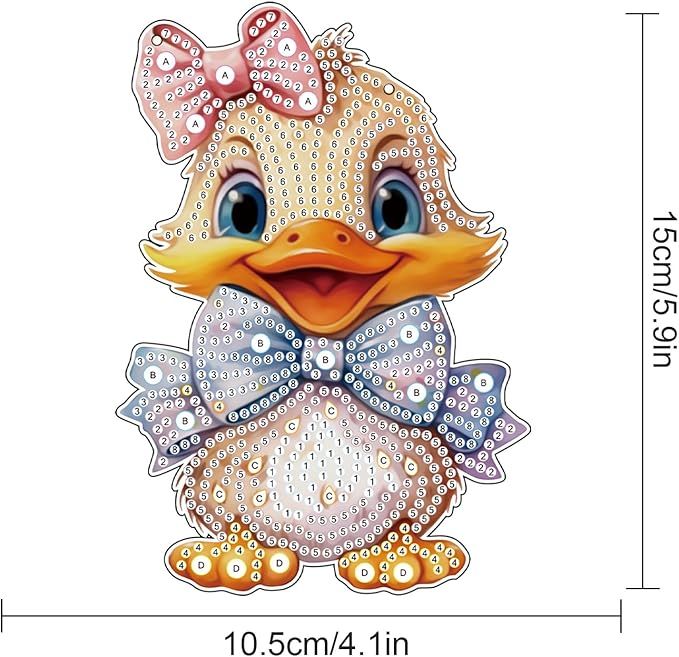 Duck Animal Diamond Painting Hanging Kit – DIY Acrylic 5D Special Shaped Diamond Art Pendant Ornament Board for Wall, Door Garden Decoration, Handmade Craft Kit Gift for Adults and Beginners