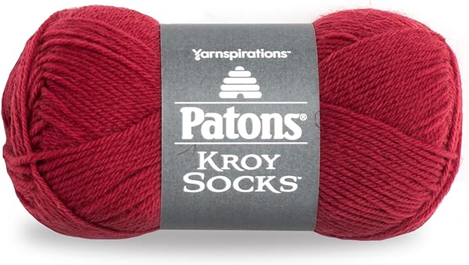 Patons Kroy Socks Yarn - (1) Gauge - 1.75 oz - Red - For Crochet, Knitting & Crafting