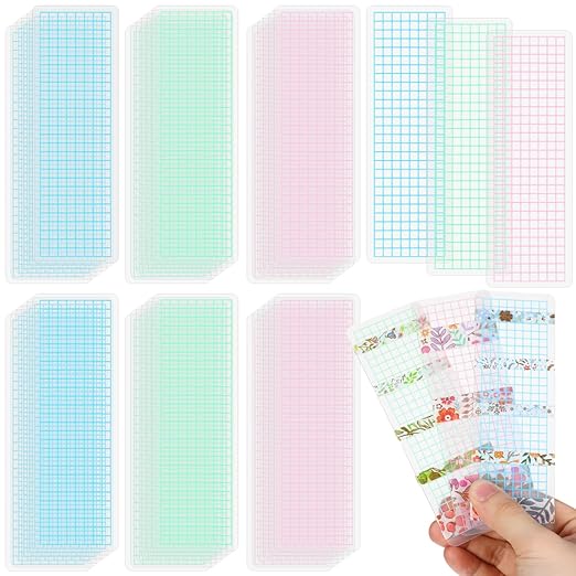STOBOK 45Pcs Washi Tape Holder Thickened Rounded Corner Washi Tape Boards for Scrapbooking and DIY Projects for Home Office School Use