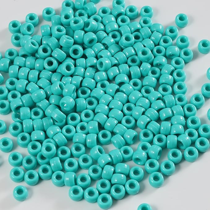 Gxueshan 1000 Pcs Acrylic Pony Beads 6x9mm Bulk for Bracelet Necklace Jewelry Making Earring Hair Braiding Kandi Beads