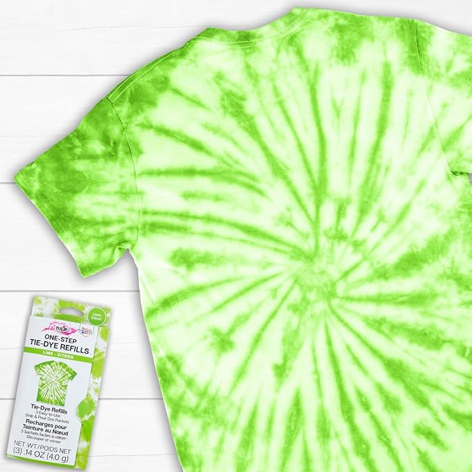 Tulip One-Step Tie-Dye Kit , 3 Fabric Dye Refill Packs, Packs, Lime Green