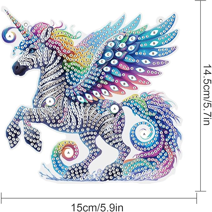 AiYuanzsh Rainbow Zebra Diamond Painting Pendant, DIY Diamond Art Sparkling Acrylic Hanging Decoration, Unique Zebra Design Wall Art Craft Kit for Adults