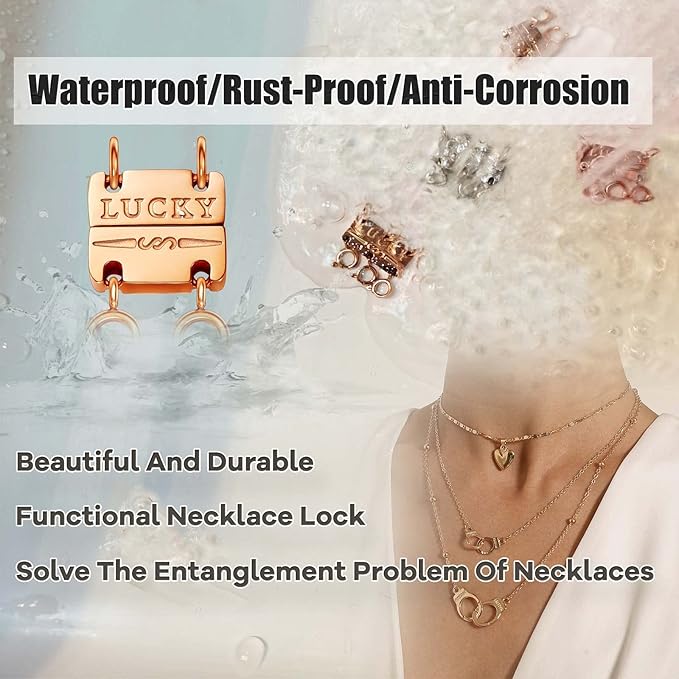 dailyacc lucky necklace layering clasp 18k gold and silver strong multiple necklace clasps for layered look separator