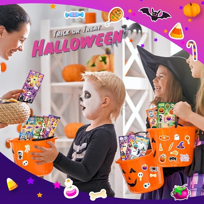 40 sheets cute halloween stickers, 800+ stickers, halloween crafts & games for kids, great for decoration