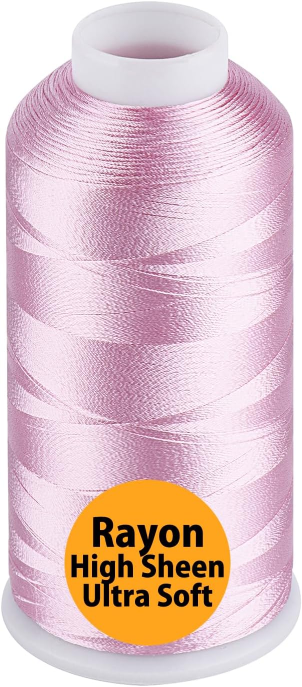 Simthread Rayon Embroidery Thread 5500 Yards, 40wt 100% Rayon Viscose for Commercial and Domestic Machines - Pink 1116
