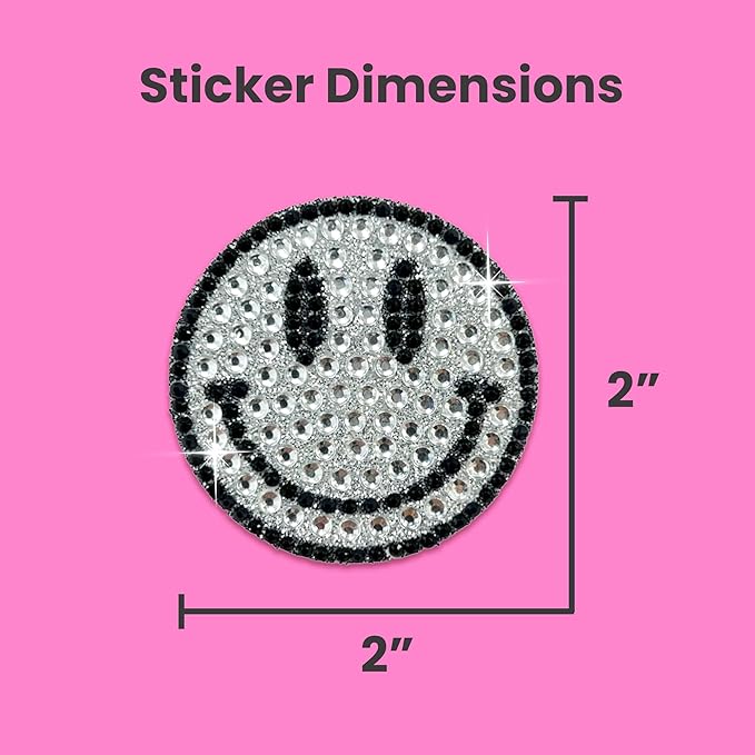 stickerbeans® rhinestone stickers - white spirit 4-pack, 2” x 2” each, unique sparkly cut-to-shape for collecting, trading, decorating laptops, phone cases, scrapbooks, for kids, teens, & adults