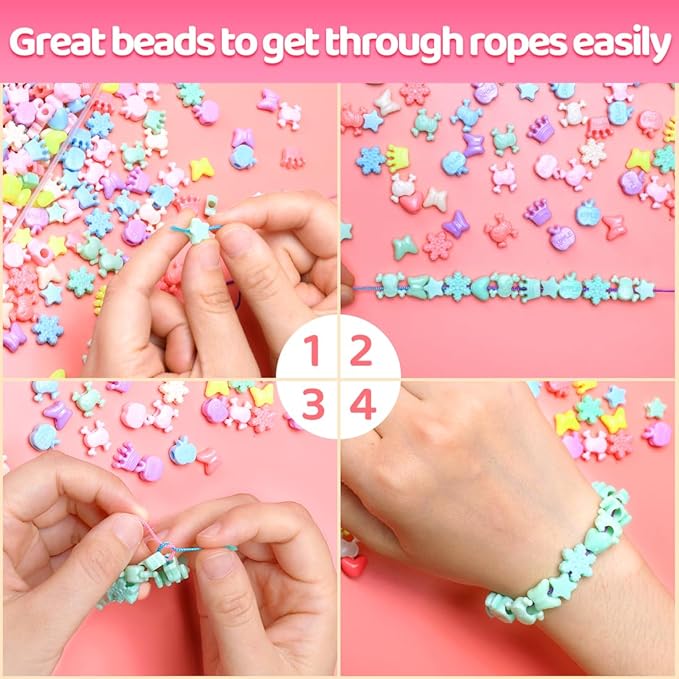 IOOLEEM Shaped Pony Beads,700pcs Beads for Bracelets Making, Friendship Bracelets & Jewelry Making.