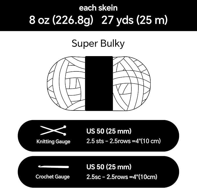 BALAPET 8 Pack Chunky Chenille Yarn for Crocheting & Knitting, 27yds 8 oz Each Skein Soft Fluffy Kitting Yarn Set, Thick Velvet Plush Yarn for Handcrafts Weaving Making Blankets, Black