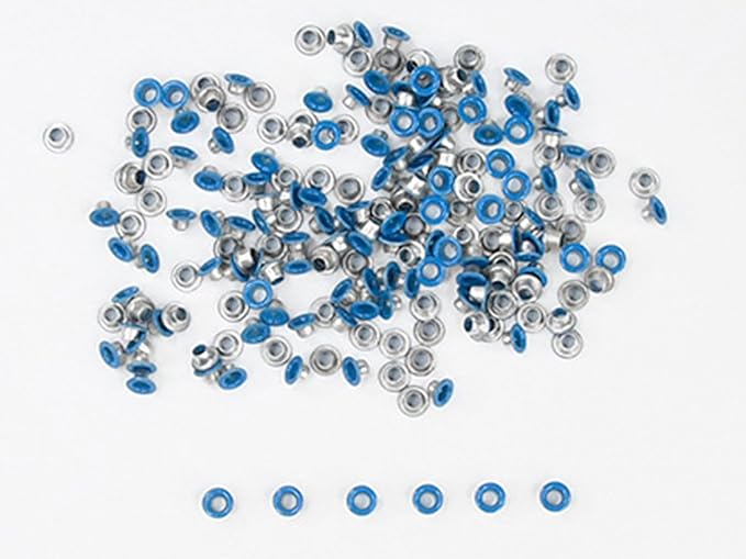 FoRapid 3mm/1/8" Aluminum Quicklet Eyelets-Scrapbooking/Birthday Wedding Baby Greeting Holiday Card/Paper Craft/Luggage Cruise Tag/DIY Album/Clothing etc-200 PCS (Blue)