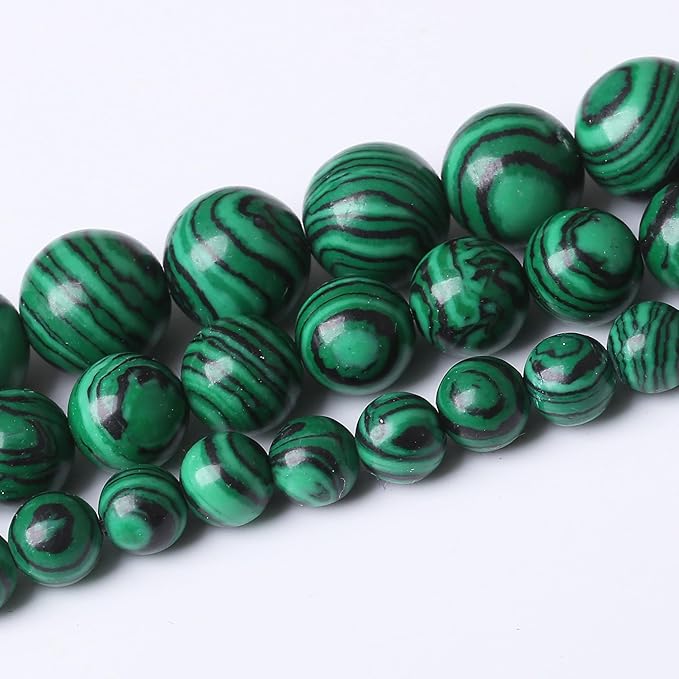 Turquoise Stone Beads for Jewelry Making DIY Gemstone Round Crystal Bracelet Necklace 1 Strand 15.5inch 60PCS 6MM