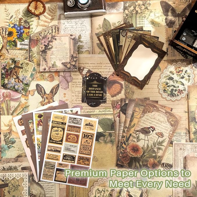 icceemee Scrapbooking Supplies Kit, Green Garden Scrapbooking Kit for Bullet Junk Journaling, Stationery, A6 Grid Notebook, Flower DIY Journaling Supplies, Birthday Craft Gift for Teen Girls
