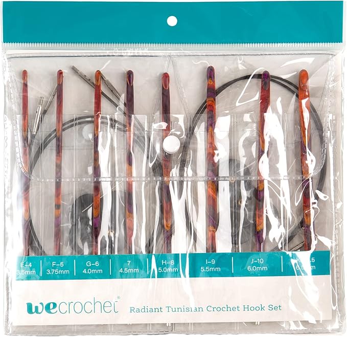 Knit Picks WeCrochet Wood Interchangeable Tunisian Crochet Hook Set - US E-K (Radiant)