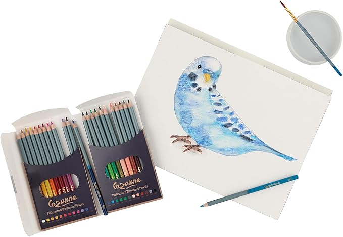 Creative Mark Cezanne Watercolor Pencil Set of 24 - Professional Artist Quality Soft Core Leads for Watercolour Painting, Coloring, Drawing, Layering, Blending, Shading, Use Wet or Dry