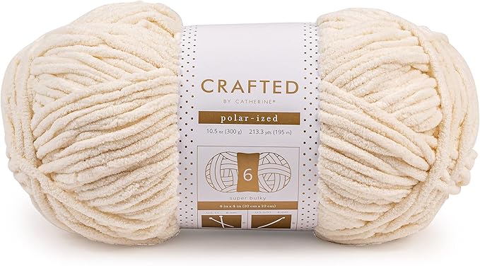 Crafted By Catherine Blanket Solid Yarn - 4 Pack (213 Yards Each Skein), Antique White, Gauge 6 Super Bulky