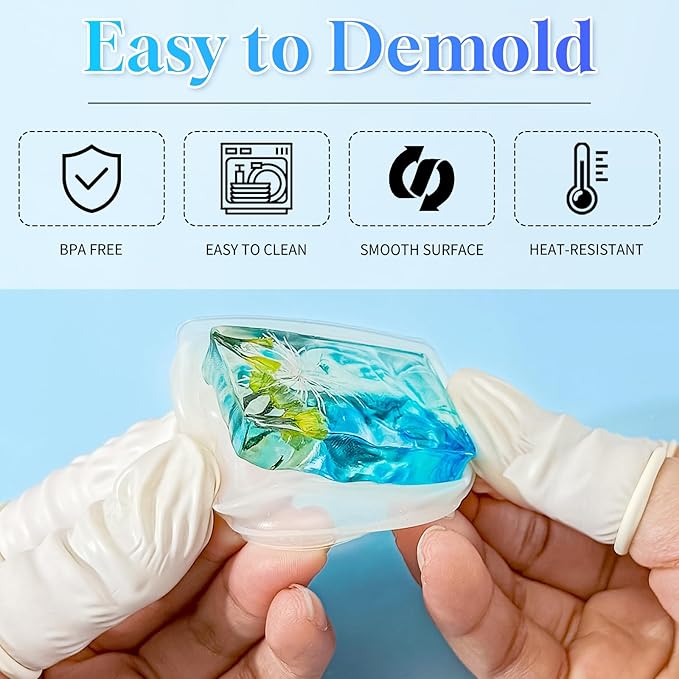 226Pcs Resin Keychain Molds Set - Triangle, Round, Square, Rectangle Ripple Pendant Molds with Keychain Accessories, Perfect Epoxy Resin Silicone Molds for DIY Jewelry Making