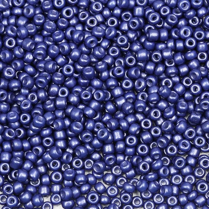 Bala&Fillic Size 3mm Seed Beads Matte Navy Blue Color About 3600pcs /100grams in Bag 8/0 Glass Craft Seed Beads for Making Bracelet and Necklace (Matte Navy Blue)